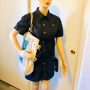 Diesel, mini skirt, jeans